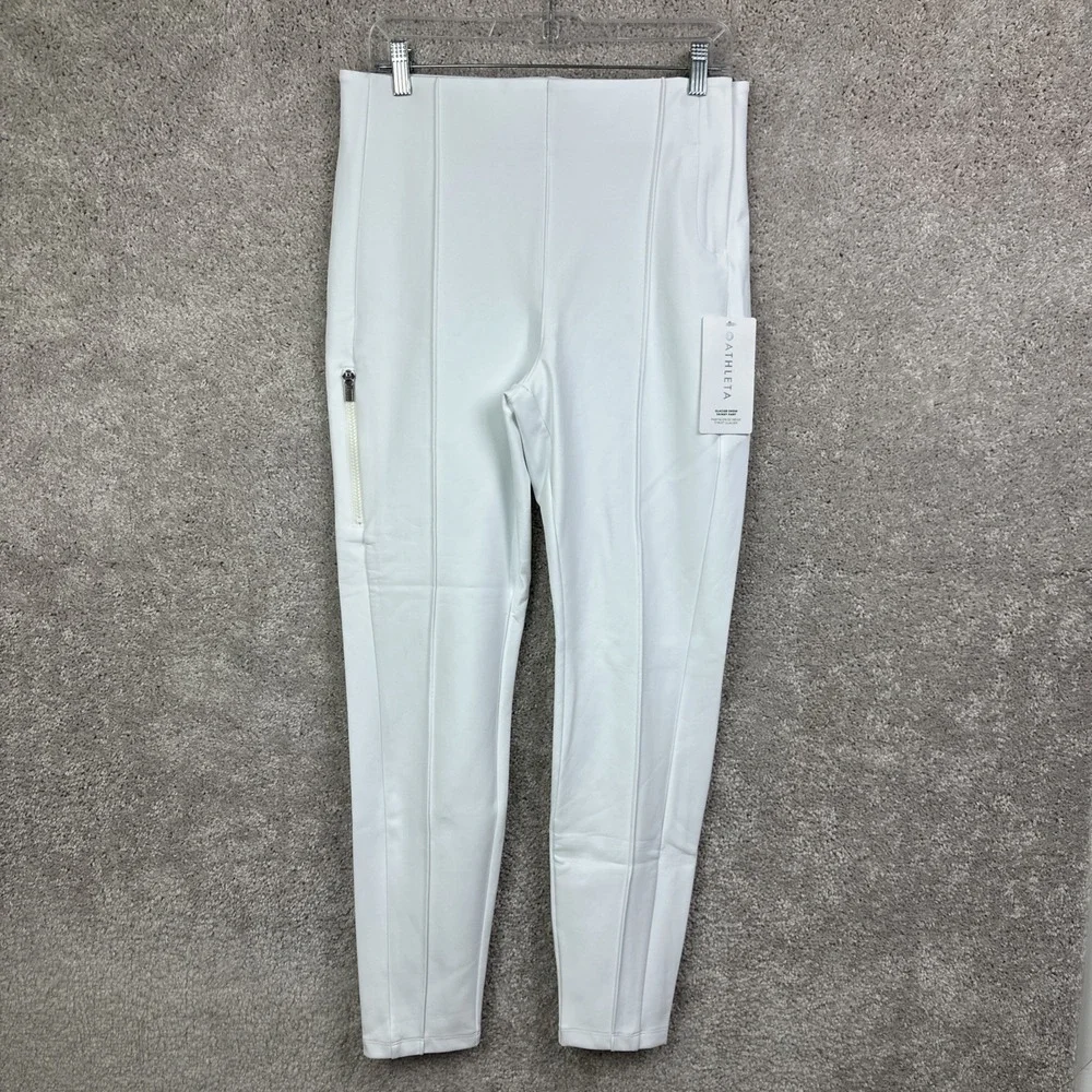 Athleta Glacier White Snow Skinny Pants‎ Size 12 Luxe Fabric Ski Pants